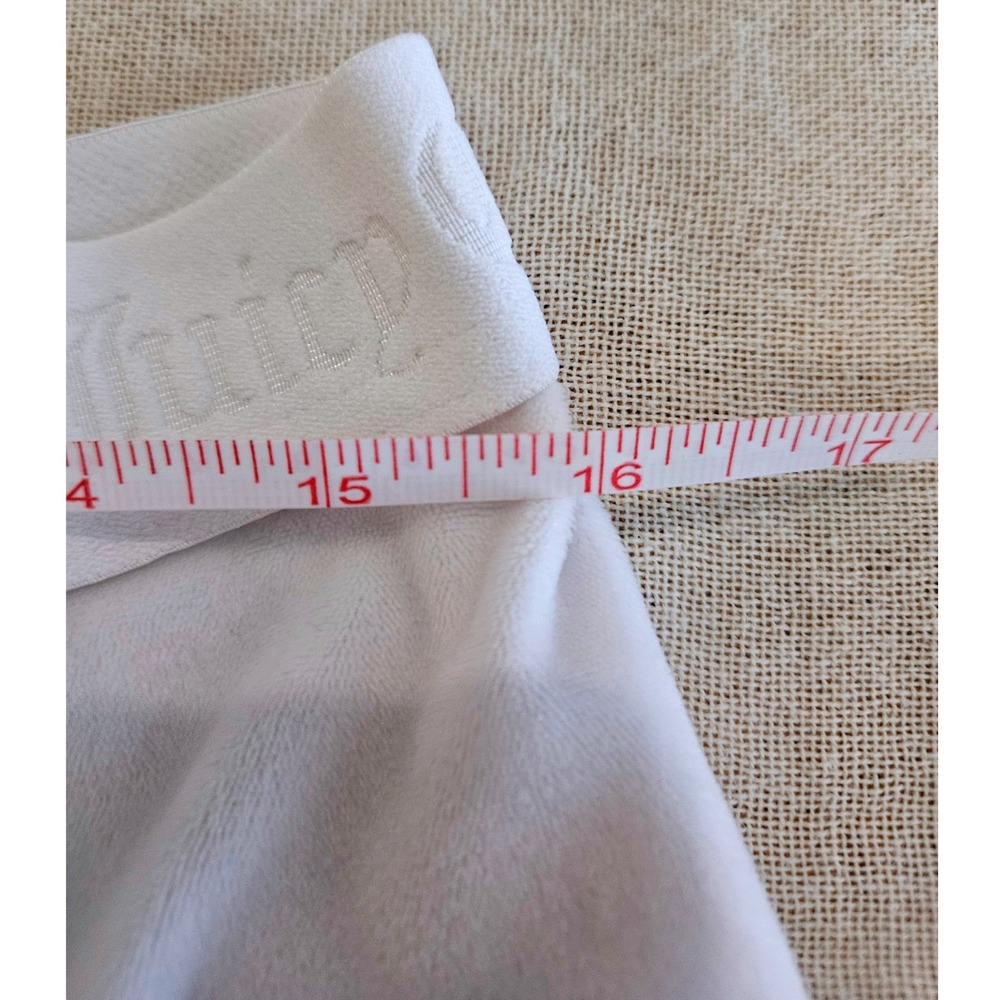 Juicy Couture White Velour Shorts Large Rhinestone Logo Y2K Lounge Activewear - Picture 7 of 7